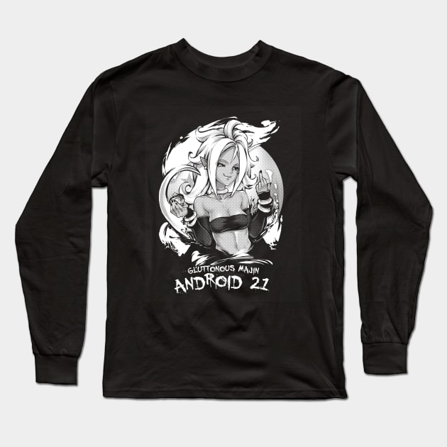 ANDROID 21 "Gluttonous Majin" Long Sleeve T-Shirt by RobotCatArt